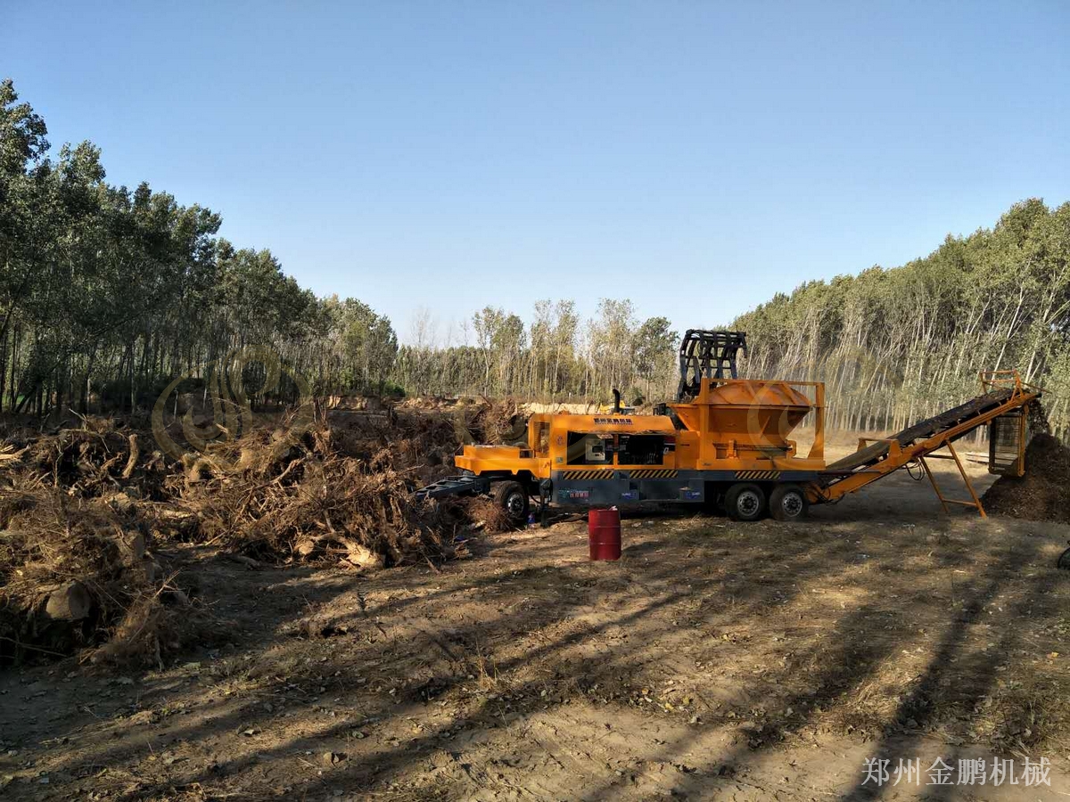 郑州金鹏大型树根粉碎机破碎树根树墩的选型要点
