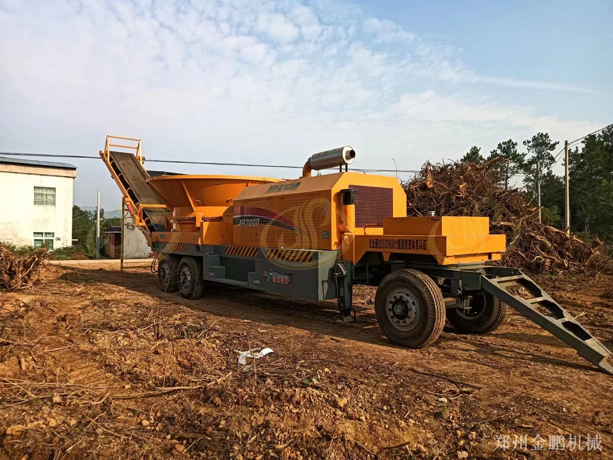 郑州金鹏破碎树根机器破碎树根树墩的选型要点